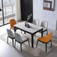 Rectangle Table Midcentury Style Dinner Room Furniture with Wooden Base White Without Chairs Clearhalo ' dining_table' 'Dining Tables & Seating' 'Dining Tables' 'furn' 'furn_dining_table' 'Furniture' 'furniture_dining_table' 'Kitchen & Dining Furniture' 'kitchen&dining_furn' 'kitchen' 'kitchen_dining_table' 4196977