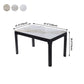 Rectangle Table Midcentury Style Dinner Room Furniture with Wooden Base Clearhalo ' dining_table' 'Dining Tables & Seating' 'Dining Tables' 'furn' 'furn_dining_table' 'Furniture' 'furniture_dining_table' 'Kitchen & Dining Furniture' 'kitchen&dining_furn' 'kitchen' 'kitchen_dining_table' 4196985