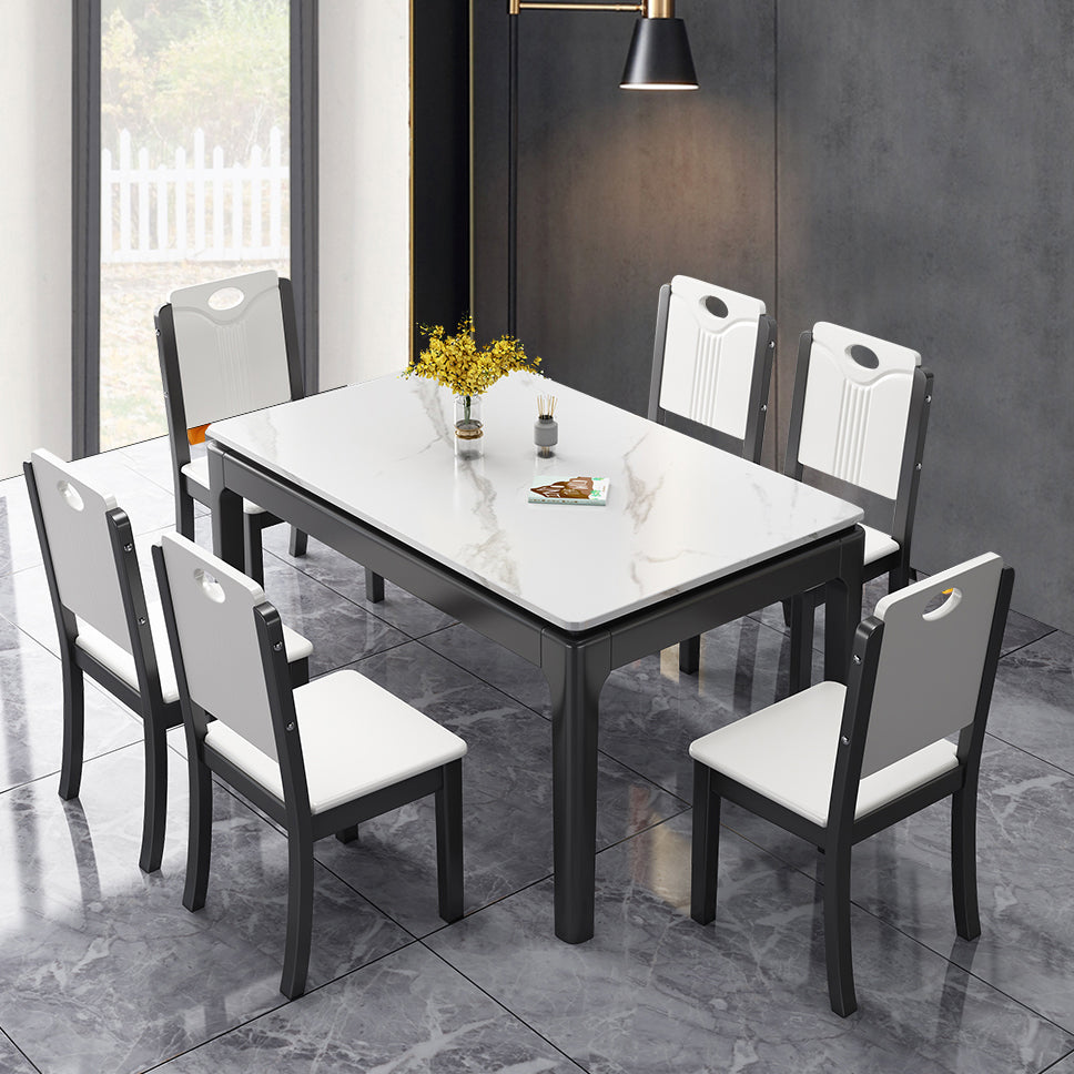 Stone Dining Room Collection Midcentury Style Rectangle 4 Legs Dining Table for Home Clearhalo ' dining_table' 'Dining Tables & Seating' 'Dining Tables' 'furn' 'furn_dining_table' 'Furniture' 'furniture_dining_table' 'Kitchen & Dining Furniture' 'kitchen&dining_furn' 'kitchen' 'kitchen_dining_table' 4196988