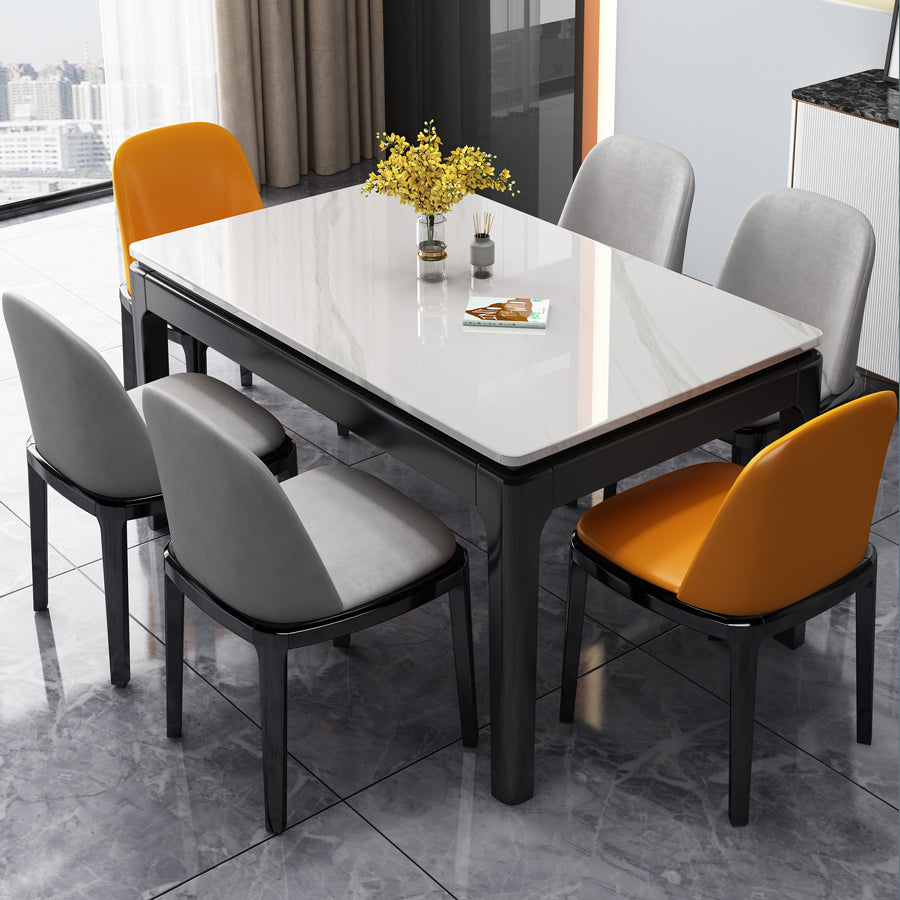 Stone Dining Room Collection Midcentury Style Rectangle 4 Legs Dining Table for Home Clearhalo ' dining_table' 'Dining Tables & Seating' 'Dining Tables' 'furn' 'furn_dining_table' 'Furniture' 'furniture_dining_table' 'Kitchen & Dining Furniture' 'kitchen&dining_furn' 'kitchen' 'kitchen_dining_table' 4196991