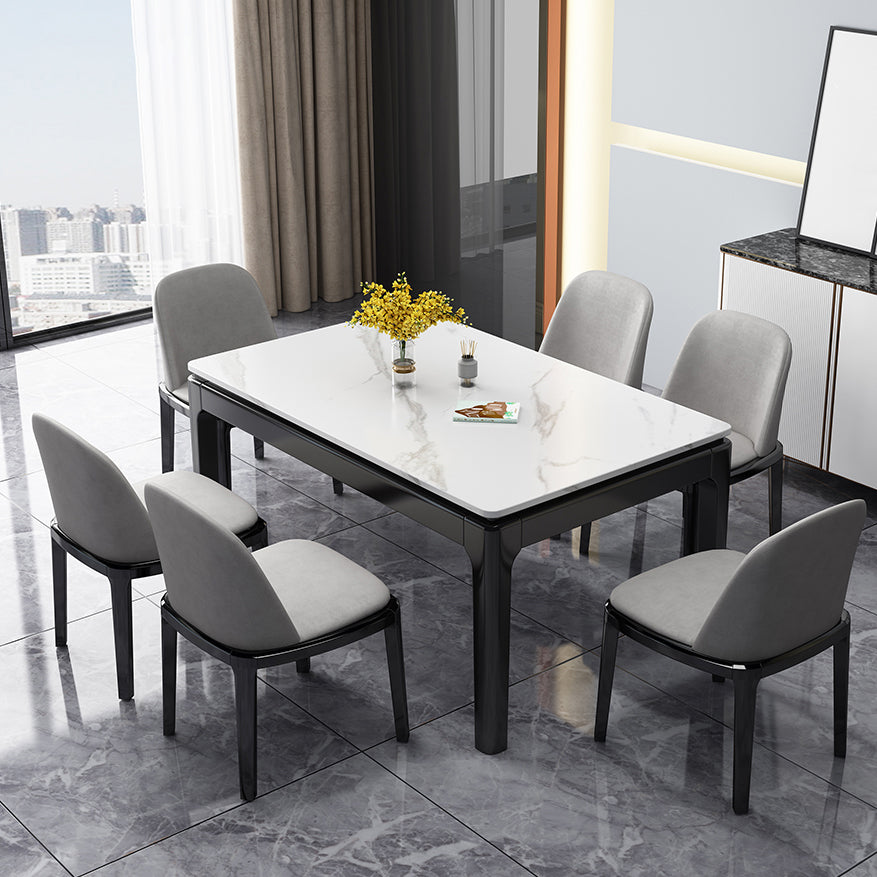 Stone Dining Room Collection Midcentury Style Rectangle 4 Legs Dining Table for Home Clearhalo ' dining_table' 'Dining Tables & Seating' 'Dining Tables' 'furn' 'furn_dining_table' 'Furniture' 'furniture_dining_table' 'Kitchen & Dining Furniture' 'kitchen&dining_furn' 'kitchen' 'kitchen_dining_table' 4196995