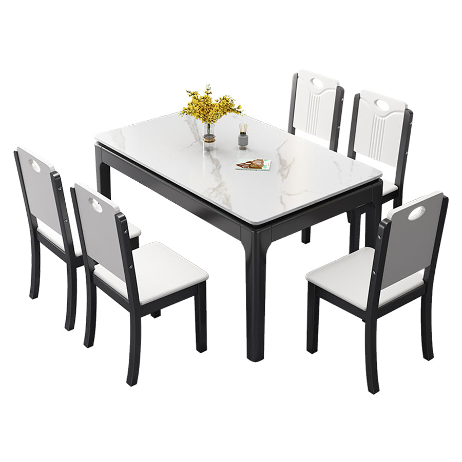 Stone Dining Room Collection Midcentury Style Rectangle 4 Legs Dining Table for Home Clearhalo ' dining_table' 'Dining Tables & Seating' 'Dining Tables' 'furn' 'furn_dining_table' 'Furniture' 'furniture_dining_table' 'Kitchen & Dining Furniture' 'kitchen&dining_furn' 'kitchen' 'kitchen_dining_table' 4196996