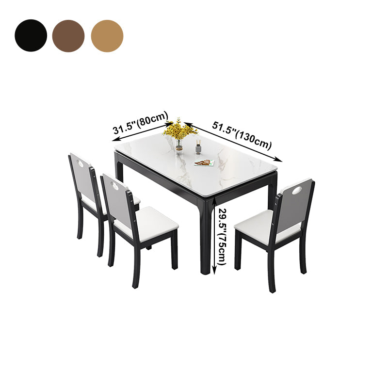 Stone Dining Room Collection Midcentury Style Rectangle 4 Legs Dining Table for Home Clearhalo ' dining_table' 'Dining Tables & Seating' 'Dining Tables' 'furn' 'furn_dining_table' 'Furniture' 'furniture_dining_table' 'Kitchen & Dining Furniture' 'kitchen&dining_furn' 'kitchen' 'kitchen_dining_table' 4196999