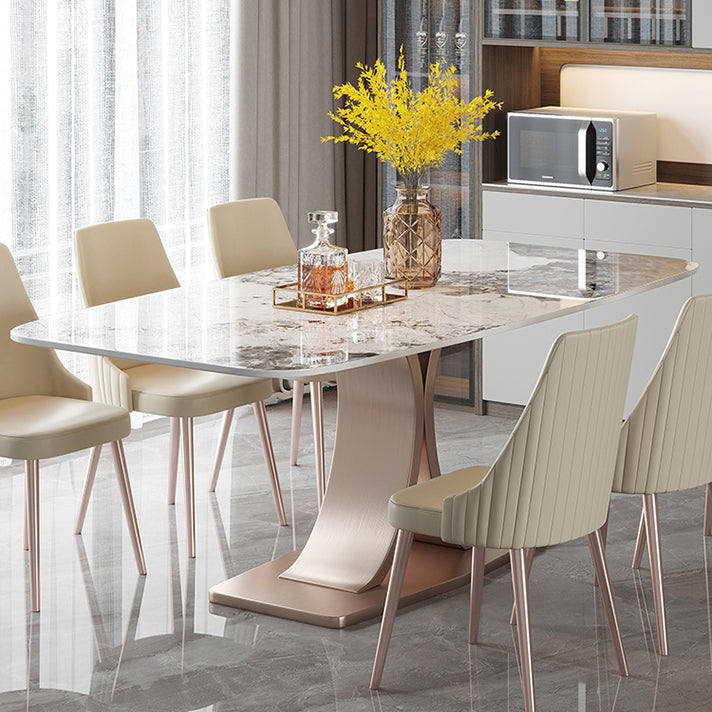 Traditional Luxury Rectangle Dining Table Pedestal Dining Room Furniture Clearhalo ' dining_table' 'Dining Tables & Seating' 'Dining Tables' 'furn' 'furn_dining_table' 'Furniture' 'furniture_dining_table' 'Kitchen & Dining Furniture' 'kitchen&dining_furn' 'kitchen' 'kitchen_dining_table' 4197004