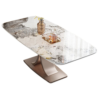 Traditional Luxury Rectangle Dining Table Pedestal Dining Room Furniture Without Chairs Clearhalo ' dining_table' 'Dining Tables & Seating' 'Dining Tables' 'furn' 'furn_dining_table' 'Furniture' 'furniture_dining_table' 'Kitchen & Dining Furniture' 'kitchen&dining_furn' 'kitchen' 'kitchen_dining_table' 4197005