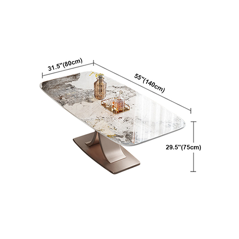 Traditional Luxury Rectangle Dining Table Pedestal Dining Room Furniture Clearhalo ' dining_table' 'Dining Tables & Seating' 'Dining Tables' 'furn' 'furn_dining_table' 'Furniture' 'furniture_dining_table' 'Kitchen & Dining Furniture' 'kitchen&dining_furn' 'kitchen' 'kitchen_dining_table' 4197011