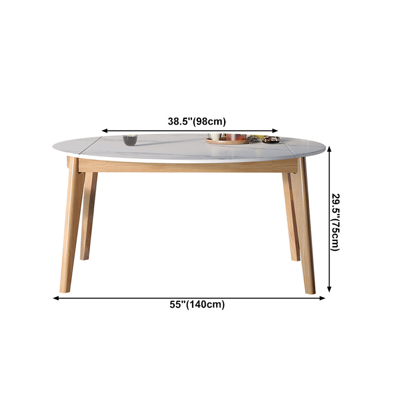 Modern Round Dining Table White Sintered Stone Dining Table with Wooden Base Clearhalo ' dining_table' 'Dining Tables & Seating' 'Dining Tables' 'furn' 'furn_dining_table' 'Furniture' 'furniture_dining_table' 'Kitchen & Dining Furniture' 'kitchen&dining_furn' 'kitchen' 'kitchen_dining_table' 4197049