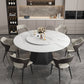 Round Furniture Simple Style Stone Pedestal Base Dinner Table with Turntable Clearhalo ' dining_table' 'Dining Tables & Seating' 'Dining Tables' 'furn' 'furn_dining_table' 'Furniture' 'furniture_dining_table' 'Kitchen & Dining Furniture' 'kitchen&dining_furn' 'kitchen' 'kitchen_dining_table' 4197051