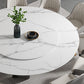 Round Furniture Simple Style Stone Pedestal Base Dinner Table with Turntable Clearhalo ' dining_table' 'Dining Tables & Seating' 'Dining Tables' 'furn' 'furn_dining_table' 'Furniture' 'furniture_dining_table' 'Kitchen & Dining Furniture' 'kitchen&dining_furn' 'kitchen' 'kitchen_dining_table' 4197054