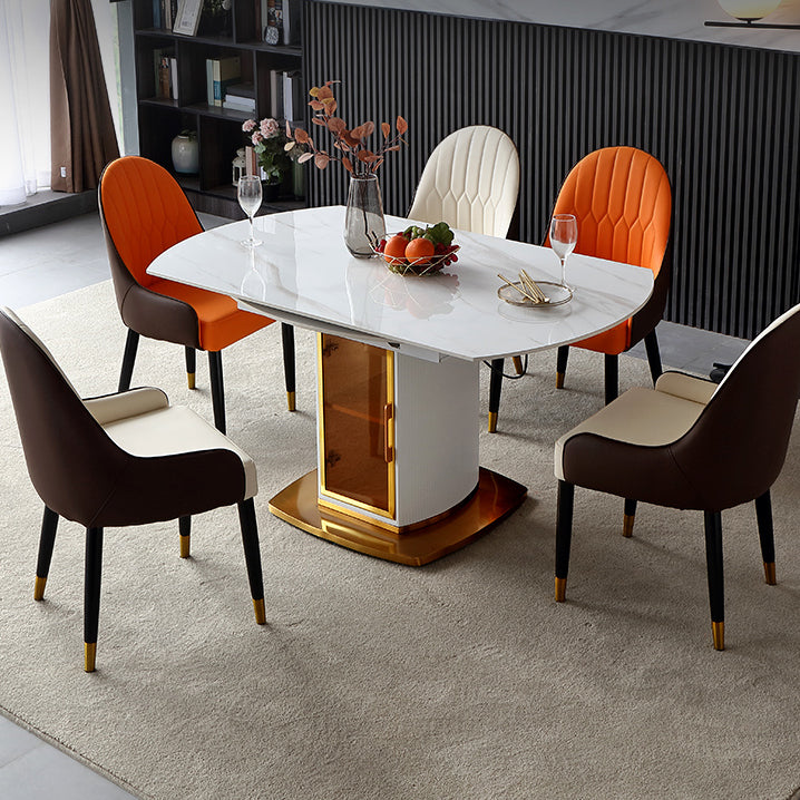 Round Pedestal Dinner Table Traditional Luxury Drop-Leaf Dining Table for Indoor Clearhalo ' dining_table' 'Dining Tables & Seating' 'Dining Tables' 'furn' 'furn_dining_table' 'Furniture' 'furniture_dining_table' 'Kitchen & Dining Furniture' 'kitchen&dining_furn' 'kitchen' 'kitchen_dining_table' 4197064