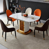 Round Pedestal Dinner Table Traditional Luxury Drop-Leaf Dining Table for Indoor Clearhalo ' dining_table' 'Dining Tables & Seating' 'Dining Tables' 'furn' 'furn_dining_table' 'Furniture' 'furniture_dining_table' 'Kitchen & Dining Furniture' 'kitchen&dining_furn' 'kitchen' 'kitchen_dining_table' 4197064