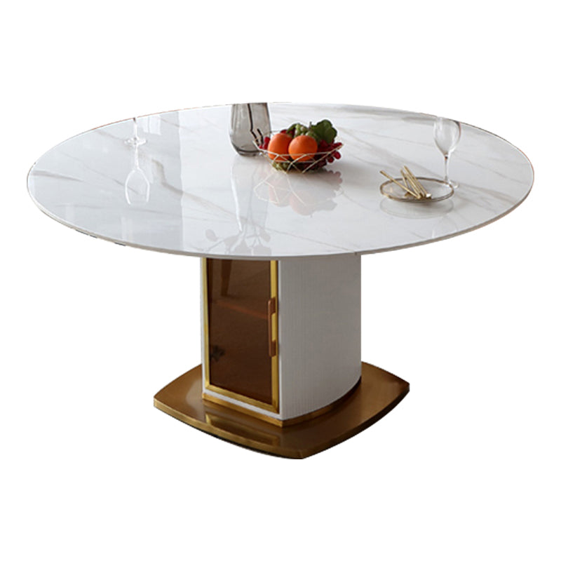 Round Pedestal Dinner Table Traditional Luxury Drop-Leaf Dining Table for Indoor Without Chairs Clearhalo ' dining_table' 'Dining Tables & Seating' 'Dining Tables' 'furn' 'furn_dining_table' 'Furniture' 'furniture_dining_table' 'Kitchen & Dining Furniture' 'kitchen&dining_furn' 'kitchen' 'kitchen_dining_table' 4197066