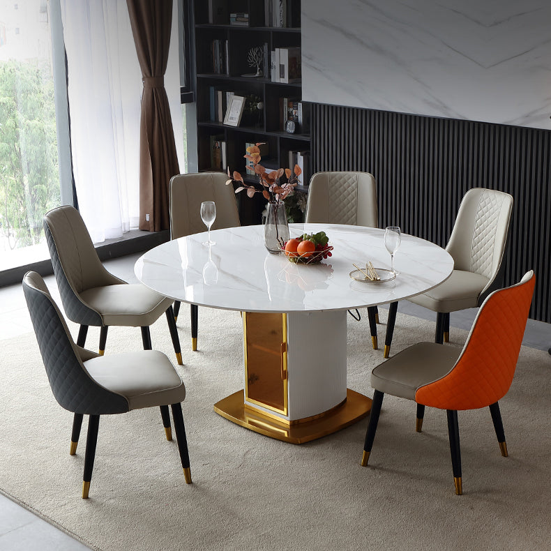 Round Pedestal Dinner Table Traditional Luxury Drop-Leaf Dining Table for Indoor Clearhalo ' dining_table' 'Dining Tables & Seating' 'Dining Tables' 'furn' 'furn_dining_table' 'Furniture' 'furniture_dining_table' 'Kitchen & Dining Furniture' 'kitchen&dining_furn' 'kitchen' 'kitchen_dining_table' 4197073