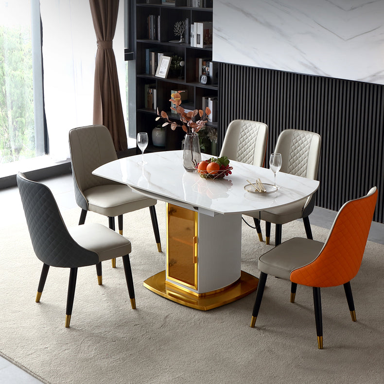 Round Pedestal Dinner Table Traditional Luxury Drop-Leaf Dining Table for Indoor Clearhalo ' dining_table' 'Dining Tables & Seating' 'Dining Tables' 'furn' 'furn_dining_table' 'Furniture' 'furniture_dining_table' 'Kitchen & Dining Furniture' 'kitchen&dining_furn' 'kitchen' 'kitchen_dining_table' 4197075