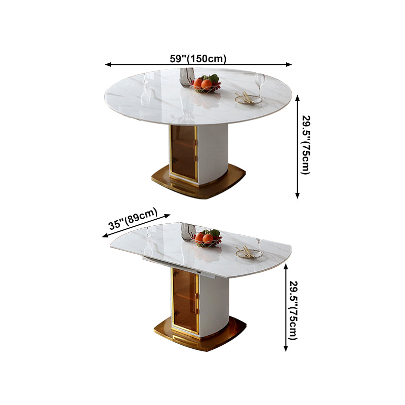Round Pedestal Dinner Table Traditional Luxury Drop-Leaf Dining Table for Indoor Clearhalo ' dining_table' 'Dining Tables & Seating' 'Dining Tables' 'furn' 'furn_dining_table' 'Furniture' 'furniture_dining_table' 'Kitchen & Dining Furniture' 'kitchen&dining_furn' 'kitchen' 'kitchen_dining_table' 4197078