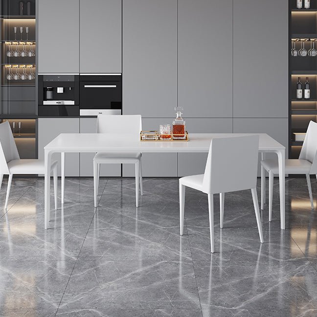 Sintered Stone Dining Table Industrial Style 4 Legs Base Rectangle Table for Home Clearhalo ' dining_table' 'Dining Tables & Seating' 'Dining Tables' 'furn' 'furn_dining_table' 'Furniture' 'furniture_dining_table' 'Kitchen & Dining Furniture' 'kitchen&dining_furn' 'kitchen' 'kitchen_dining_table' 4197099