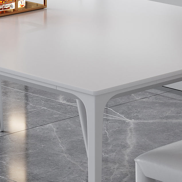 Sintered Stone Dining Table Industrial Style 4 Legs Base Rectangle Table for Home Clearhalo ' dining_table' 'Dining Tables & Seating' 'Dining Tables' 'furn' 'furn_dining_table' 'Furniture' 'furniture_dining_table' 'Kitchen & Dining Furniture' 'kitchen&dining_furn' 'kitchen' 'kitchen_dining_table' 4197102