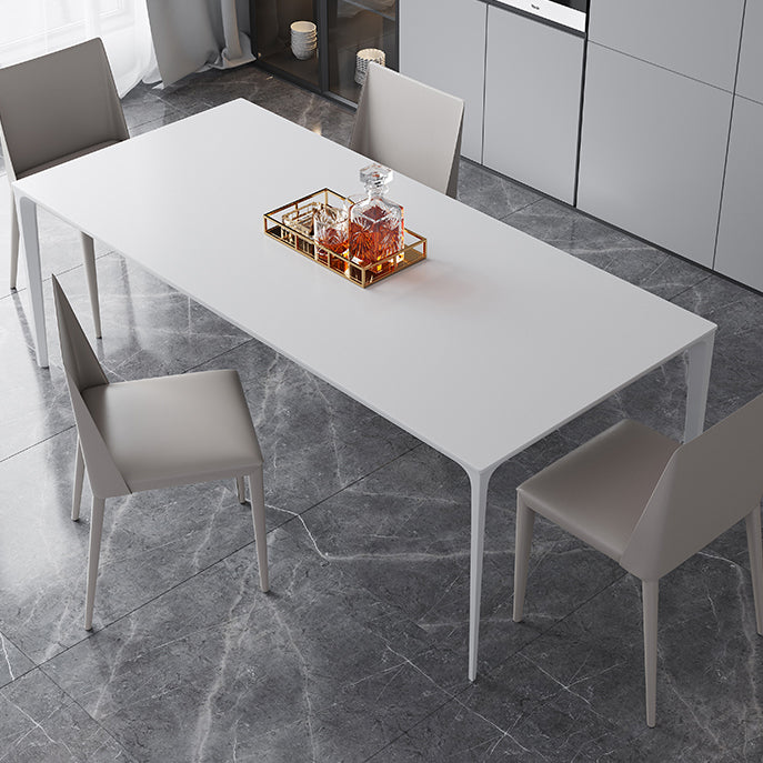 Sintered Stone Dining Table Industrial Style 4 Legs Base Rectangle Table for Home Clearhalo ' dining_table' 'Dining Tables & Seating' 'Dining Tables' 'furn' 'furn_dining_table' 'Furniture' 'furniture_dining_table' 'Kitchen & Dining Furniture' 'kitchen&dining_furn' 'kitchen' 'kitchen_dining_table' 4197105