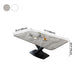 Luxury Style Sintered Stone Table Black Single Pedestal Base Rectangle Table for Home Clearhalo ' dining_table' 'Dining Tables & Seating' 'Dining Tables' 'furn' 'furn_dining_table' 'Furniture' 'furniture_dining_table' 'Kitchen & Dining Furniture' 'kitchen&dining_furn' 'kitchen' 'kitchen_dining_table' 4197135