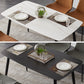 Industrial Style Sintered Stone Table Black 4 Legs Base Rectangle Table for Home Clearhalo ' dining_table' 'Dining Tables & Seating' 'Dining Tables' 'furn' 'furn_dining_table' 'Furniture' 'furniture_dining_table' 'Kitchen & Dining Furniture' 'kitchen&dining_furn' 'kitchen' 'kitchen_dining_table' 4197142