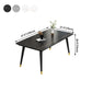 Sintered Stone Dining Table Industrial Style Black 4 Legs Base Rectangle Table for Home Clearhalo ' dining_table' 'Dining Tables & Seating' 'Dining Tables' 'furn' 'furn_dining_table' 'Furniture' 'furniture_dining_table' 'Kitchen & Dining Furniture' 'kitchen&dining_furn' 'kitchen' 'kitchen_dining_table' 4197160