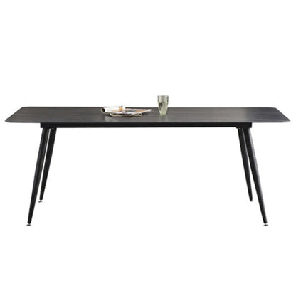 Sintered Stone Dining Table Industrial Style 4 Legs Carbon Steel Base Rectangle Table for Home Without Chairs Clearhalo ' dining_table' 'Dining Tables & Seating' 'Dining Tables' 'furn' 'furn_dining_table' 'Furniture' 'furniture_dining_table' 'Kitchen & Dining Furniture' 'kitchen&dining_furn' 'kitchen' 'kitchen_dining_table' 4197167