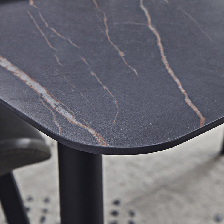 Sintered Stone Dining Table Industrial Style 4 Legs Carbon Steel Base Rectangle Table for Home Clearhalo ' dining_table' 'Dining Tables & Seating' 'Dining Tables' 'furn' 'furn_dining_table' 'Furniture' 'furniture_dining_table' 'Kitchen & Dining Furniture' 'kitchen&dining_furn' 'kitchen' 'kitchen_dining_table' 4197169