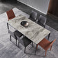 Rectangle Sintered Stone Dining Table Industrial Style 4 Legs Base Table for Home Clearhalo ' dining_table' 'Dining Tables & Seating' 'Dining Tables' 'Furniture' 'furniture_dining_table' 'Kitchen & Dining Furniture' 'kitchen&dining_furn' 'kitchen' 'kitchen_dining_table' 4197178