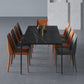 Rectangle Sintered Stone Dining Table Industrial Style 4 Legs Base Table for Home Clearhalo ' dining_table' 'Dining Tables & Seating' 'Dining Tables' 'Furniture' 'furniture_dining_table' 'Kitchen & Dining Furniture' 'kitchen&dining_furn' 'kitchen' 'kitchen_dining_table' 4197179