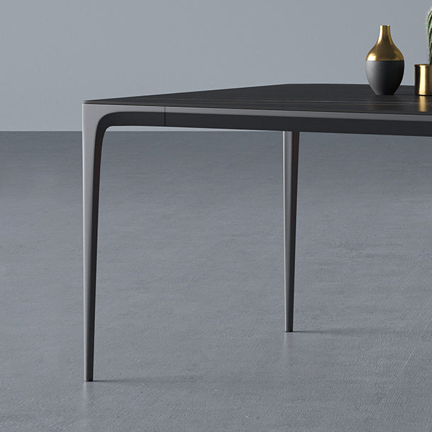 Rectangle Sintered Stone Dining Table Industrial Style 4 Legs Base Table for Home Clearhalo ' dining_table' 'Dining Tables & Seating' 'Dining Tables' 'Furniture' 'furniture_dining_table' 'Kitchen & Dining Furniture' 'kitchen&dining_furn' 'kitchen' 'kitchen_dining_table' 4197184