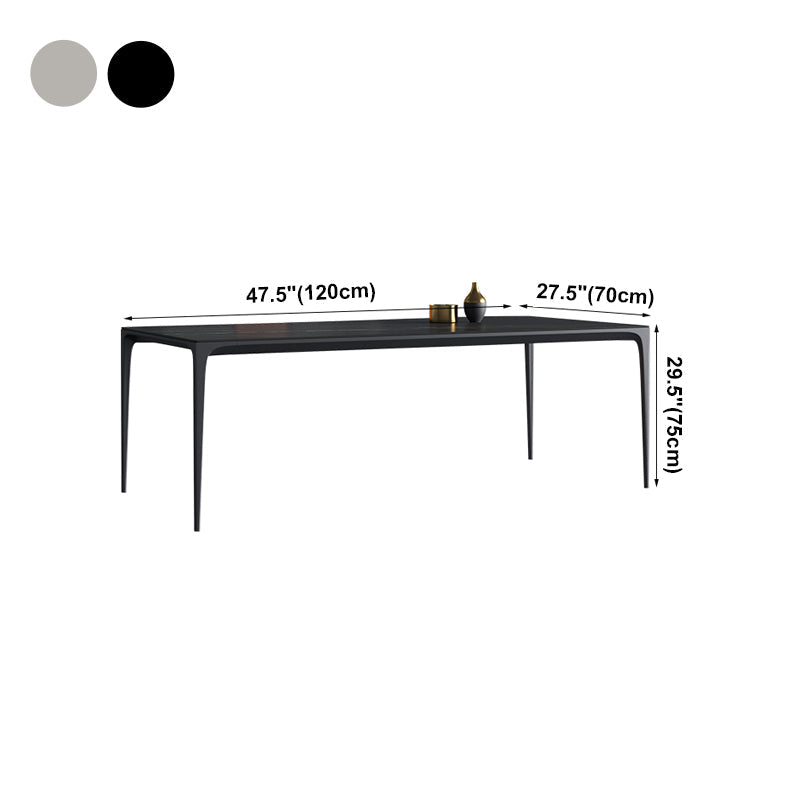 Rectangle Sintered Stone Dining Table Industrial Style 4 Legs Base Table for Home Clearhalo ' dining_table' 'Dining Tables & Seating' 'Dining Tables' 'Furniture' 'furniture_dining_table' 'Kitchen & Dining Furniture' 'kitchen&dining_furn' 'kitchen' 'kitchen_dining_table' 4197185
