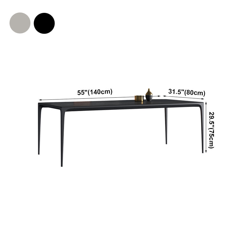 Rectangle Sintered Stone Dining Table Industrial Style 4 Legs Base Table for Home Clearhalo ' dining_table' 'Dining Tables & Seating' 'Dining Tables' 'Furniture' 'furniture_dining_table' 'Kitchen & Dining Furniture' 'kitchen&dining_furn' 'kitchen' 'kitchen_dining_table' 4197187
