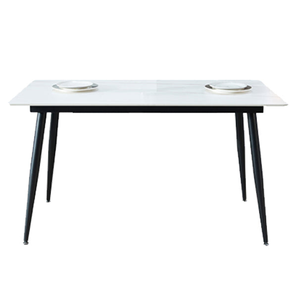 Rectangle Sintered Stone Dining Table Industrial Style 4 Legs Table for Home Clearhalo ' dining_table' 'Dining Tables & Seating' 'Dining Tables' 'furn' 'furn_dining_table' 'Furniture' 'furniture_dining_table' 'Kitchen & Dining Furniture' 'kitchen&dining_furn' 'kitchen' 'kitchen_dining_table' 4197192