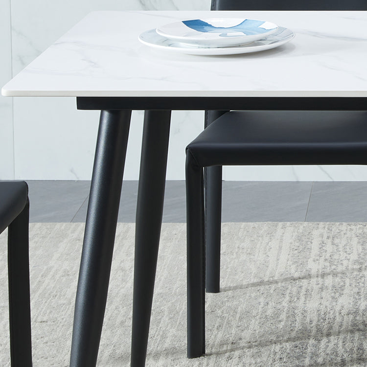 Rectangle Sintered Stone Dining Table Industrial Style 4 Legs Table for Home Clearhalo ' dining_table' 'Dining Tables & Seating' 'Dining Tables' 'furn' 'furn_dining_table' 'Furniture' 'furniture_dining_table' 'Kitchen & Dining Furniture' 'kitchen&dining_furn' 'kitchen' 'kitchen_dining_table' 4197195