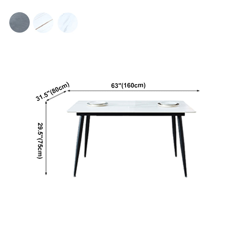 Rectangle Sintered Stone Dining Table Industrial Style 4 Legs Table for Home Clearhalo ' dining_table' 'Dining Tables & Seating' 'Dining Tables' 'furn' 'furn_dining_table' 'Furniture' 'furniture_dining_table' 'Kitchen & Dining Furniture' 'kitchen&dining_furn' 'kitchen' 'kitchen_dining_table' 4197206