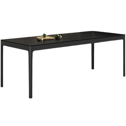 Modern Black Dining Table Rectangle Sintered Stone Table with 4 Legs for Kitchen Clearhalo ' dining_table' 'Dining Tables & Seating' 'Dining Tables' 'Furniture' 'furniture_dining_table' 'Kitchen & Dining Furniture' 'kitchen&dining_furn' 'kitchen' 'kitchen_dining_table' 4197212