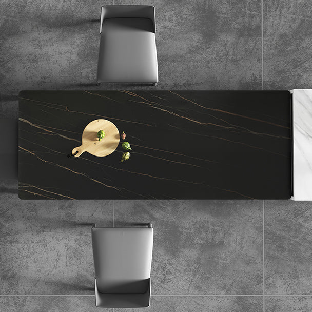 Modern Black Dining Table Rectangle Sintered Stone Table with 4 Legs for Kitchen Clearhalo ' dining_table' 'Dining Tables & Seating' 'Dining Tables' 'Furniture' 'furniture_dining_table' 'Kitchen & Dining Furniture' 'kitchen&dining_furn' 'kitchen' 'kitchen_dining_table' 4197216