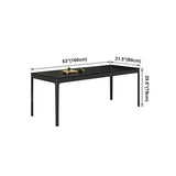 Modern Black Dining Table Rectangle Sintered Stone Table with 4 Legs for Kitchen Clearhalo ' dining_table' 'Dining Tables & Seating' 'Dining Tables' 'Furniture' 'furniture_dining_table' 'Kitchen & Dining Furniture' 'kitchen&dining_furn' 'kitchen' 'kitchen_dining_table' 4197220