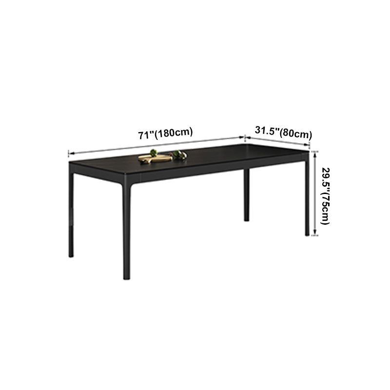 Modern Black Dining Table Rectangle Sintered Stone Table with 4 Legs for Kitchen Clearhalo ' dining_table' 'Dining Tables & Seating' 'Dining Tables' 'Furniture' 'furniture_dining_table' 'Kitchen & Dining Furniture' 'kitchen&dining_furn' 'kitchen' 'kitchen_dining_table' 4197221