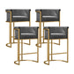 Contemporary Velvet Buckets Bar Stool Indoor Low Back Counter Stool with Iron Legs Gray 4 Piece Set Bar Stool(30"H) Clearhalo 'Bar Furniture' 'Bar Stools' 'bar_stools' 'furn' 'furn_bar_stools' 'furniture_bar_stools' 'Kitchen & Dining Furniture' 'kitchen&dining_furn' 'kitchen' 'kitchen_furn' Furniture' 4198075