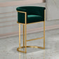 Contemporary Velvet Buckets Bar Stool Indoor Low Back Counter Stool with Iron Legs Green 1 Piece Counter Stool(26"H) Clearhalo 'Bar Furniture' 'Bar Stools' 'bar_stools' 'furn' 'furn_bar_stools' 'furniture_bar_stools' 'Kitchen & Dining Furniture' 'kitchen&dining_furn' 'kitchen' 'kitchen_furn' Furniture' 4198088