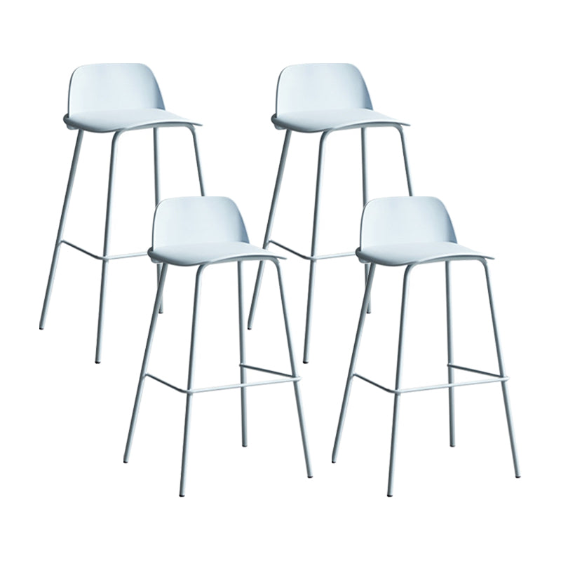 Contemporary Counter & Bar Stool Armless Plastic Indoor Bar Stool with Footrest Gray-Blue 4 Piece Set Clearhalo 'Bar Furniture' 'Bar Stools' 'bar_stools' 'furn' 'furn_bar_stools' 'furniture_bar_stools' 'Kitchen & Dining Furniture' 'kitchen&dining_furn' 'kitchen' 'kitchen_furn' Furniture' 4198102