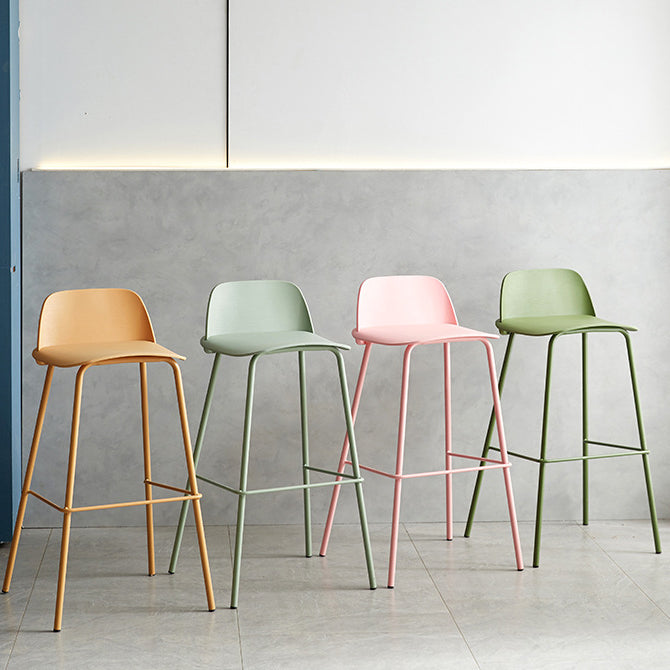 Contemporary Counter & Bar Stool Armless Plastic Indoor Bar Stool with Footrest Clearhalo 'Bar Furniture' 'Bar Stools' 'bar_stools' 'furn' 'furn_bar_stools' 'furniture_bar_stools' 'Kitchen & Dining Furniture' 'kitchen&dining_furn' 'kitchen' 'kitchen_furn' Furniture' 4198104