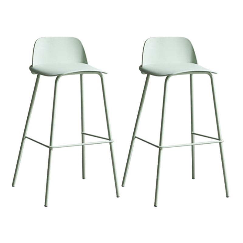 Contemporary Counter & Bar Stool Armless Plastic Indoor Bar Stool with Footrest Gray-Green 2 Piece Set Clearhalo 'Bar Furniture' 'Bar Stools' 'bar_stools' 'furn' 'furn_bar_stools' 'furniture_bar_stools' 'Kitchen & Dining Furniture' 'kitchen&dining_furn' 'kitchen' 'kitchen_furn' Furniture' 4198106