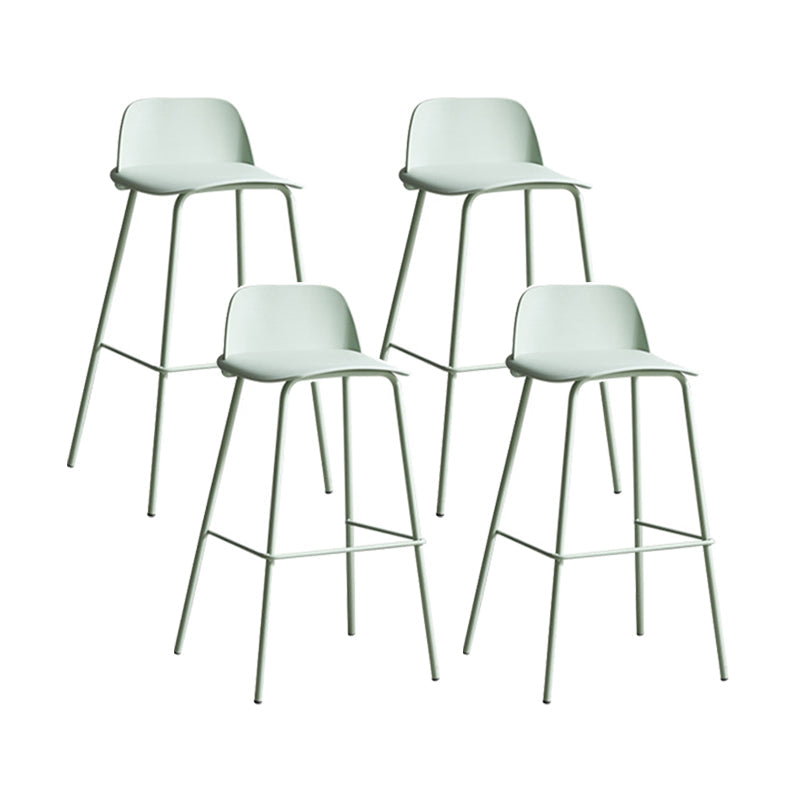 Contemporary Counter & Bar Stool Armless Plastic Indoor Bar Stool with Footrest Gray-Green 4 Piece Set Clearhalo 'Bar Furniture' 'Bar Stools' 'bar_stools' 'furn' 'furn_bar_stools' 'furniture_bar_stools' 'Kitchen & Dining Furniture' 'kitchen&dining_furn' 'kitchen' 'kitchen_furn' Furniture' 4198108