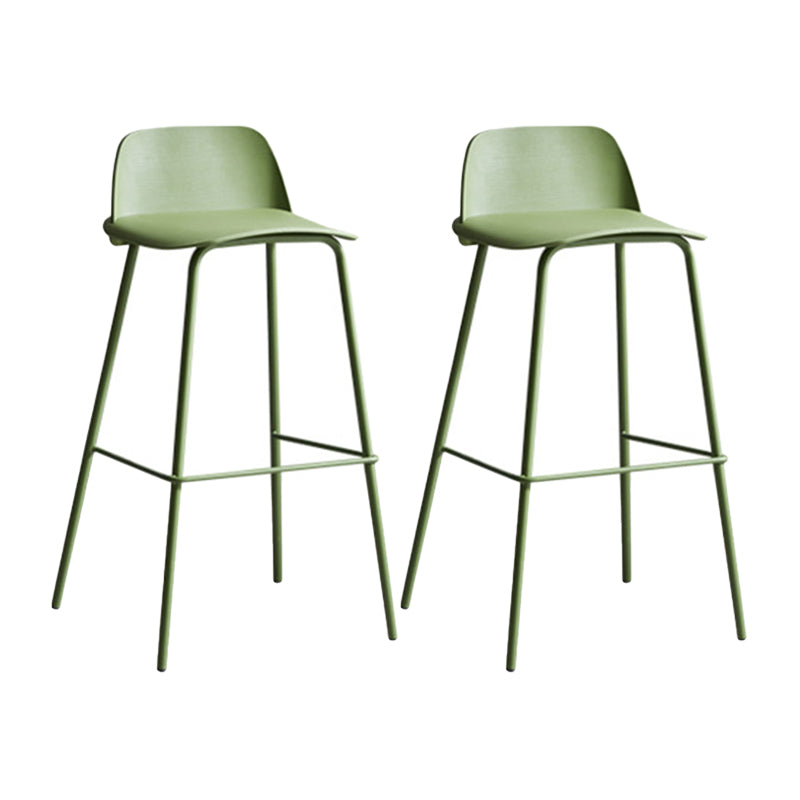 Contemporary Counter & Bar Stool Armless Plastic Indoor Bar Stool with Footrest Green 2 Piece Set Clearhalo 'Bar Furniture' 'Bar Stools' 'bar_stools' 'furn' 'furn_bar_stools' 'furniture_bar_stools' 'Kitchen & Dining Furniture' 'kitchen&dining_furn' 'kitchen' 'kitchen_furn' Furniture' 4198111