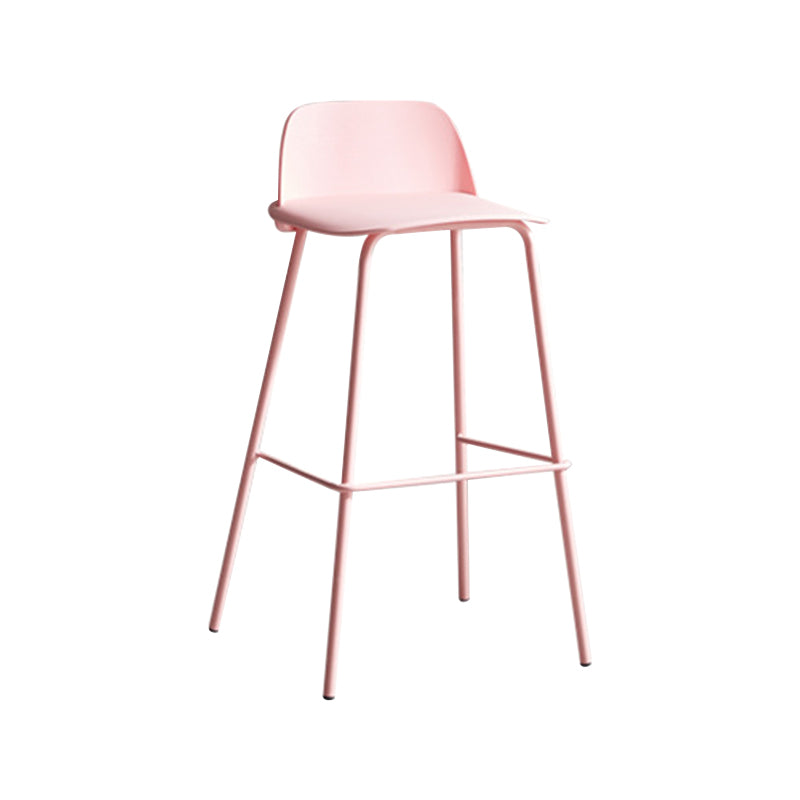 Contemporary Counter & Bar Stool Armless Plastic Indoor Bar Stool with Footrest Pink 1 Piece Clearhalo 'Bar Furniture' 'Bar Stools' 'bar_stools' 'furn' 'furn_bar_stools' 'furniture_bar_stools' 'Kitchen & Dining Furniture' 'kitchen&dining_furn' 'kitchen' 'kitchen_furn' Furniture' 4198114