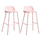 Contemporary Counter & Bar Stool Armless Plastic Indoor Bar Stool with Footrest Pink 2 Piece Set Clearhalo 'Bar Furniture' 'Bar Stools' 'bar_stools' 'furn' 'furn_bar_stools' 'furniture_bar_stools' 'Kitchen & Dining Furniture' 'kitchen&dining_furn' 'kitchen' 'kitchen_furn' Furniture' 4198115