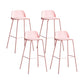 Contemporary Counter & Bar Stool Armless Plastic Indoor Bar Stool with Footrest Pink 4 Piece Set Clearhalo 'Bar Furniture' 'Bar Stools' 'bar_stools' 'furn' 'furn_bar_stools' 'furniture_bar_stools' 'Kitchen & Dining Furniture' 'kitchen&dining_furn' 'kitchen' 'kitchen_furn' Furniture' 4198116