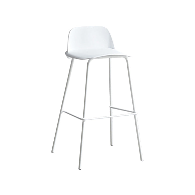 Contemporary Counter & Bar Stool Armless Plastic Indoor Bar Stool with Footrest White 1 Piece Clearhalo 'Bar Furniture' 'Bar Stools' 'bar_stools' 'furn' 'furn_bar_stools' 'furniture_bar_stools' 'Kitchen & Dining Furniture' 'kitchen&dining_furn' 'kitchen' 'kitchen_furn' Furniture' 4198117